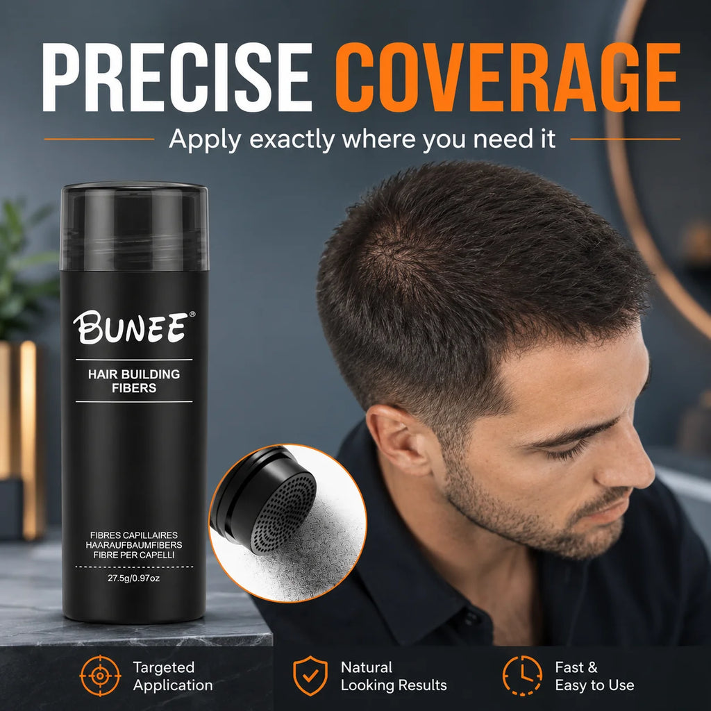 BUNEE Hair Fiber 27.5g – Instant Volume & Thickness in 5 Sec Hair Building Fiber SPOT Auburn