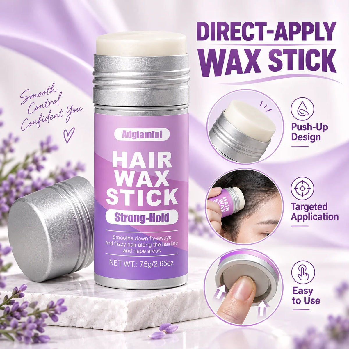 Adglamful Hair Wax Stick 75g – Strong Hold & Sleek Styles Hair Styling Wax SPOT