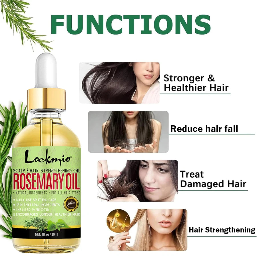 LOCKMIO Rosemary Hair Growth Oil & Detangling Brush Set Hair Care Set SPOT