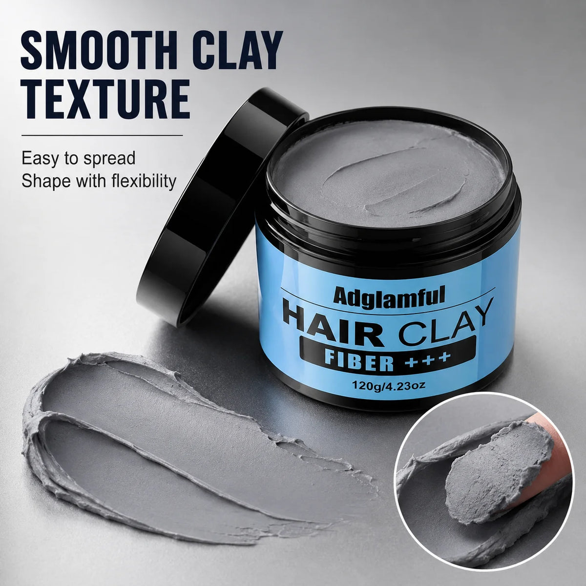 Adglamful Matte Hair Clay 120g – Strong Hold, Natural Finish Men's Hair Clay SPOT