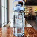 2L Water Bottle with Straw & Time Marker – BPA-Free Tritan Sports Water Bottle SPOT Blue