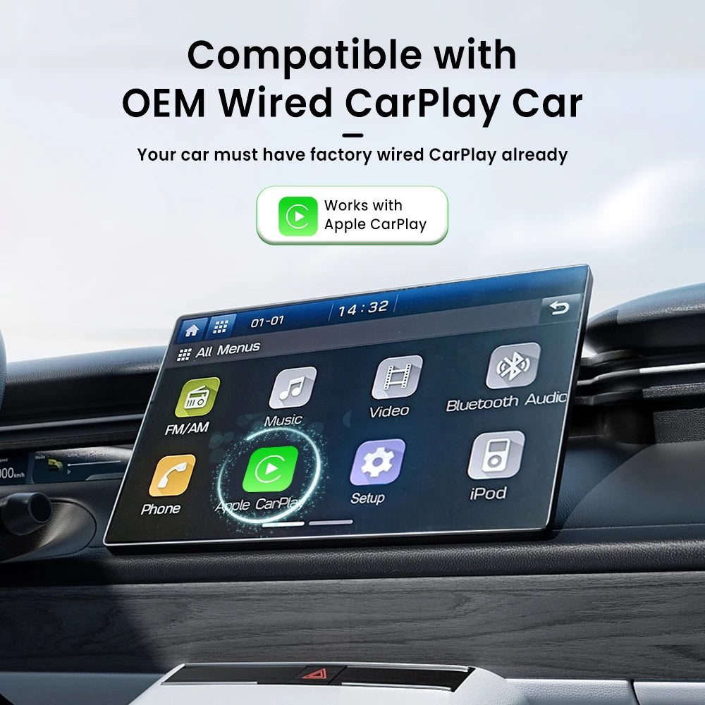 CarlinKit HDMI Converter for Wired CarPlay – Car TV Mate Car HDMI Adapter SPOT