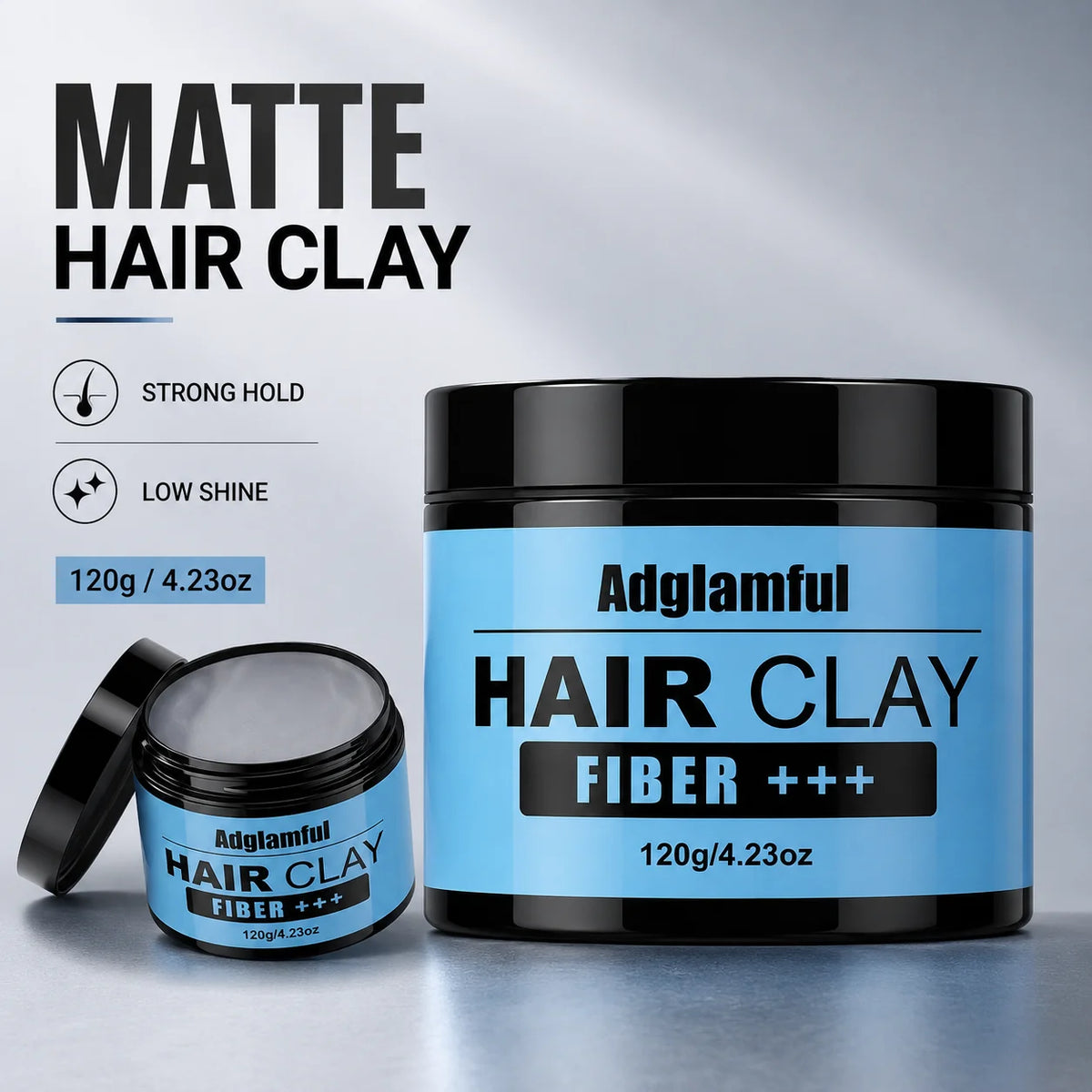 Adglamful Matte Hair Clay 120g – Strong Hold, Natural Finish Men's Hair Clay SPOT Hair Clay