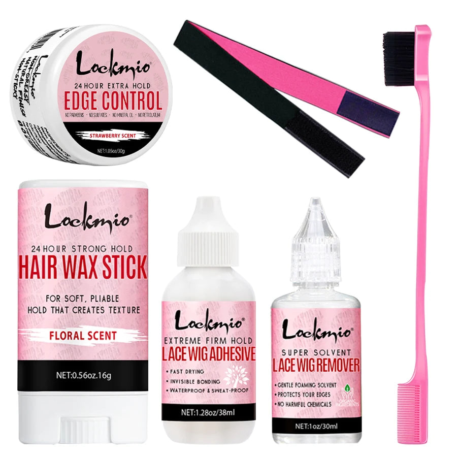 Wig Adhesive Kit – Lace Glue, Wax Stick & Edge Control Gel Wig Adhesive Kit SPOT 6pcs