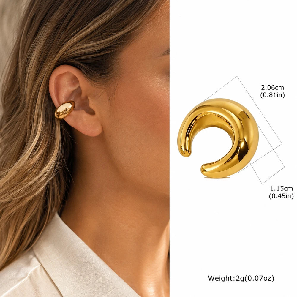 Thick Ear Cuff – Non-Piercing Clip-On Cartilage Earring Clip-On Ear Cuff SPOT EH-872G01-1