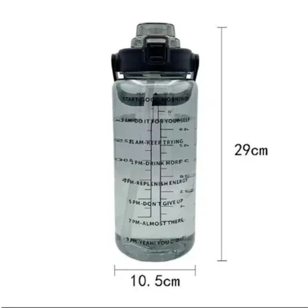 2L Water Bottle with Straw & Time Marker – BPA-Free Tritan Sports Water Bottle SPOT