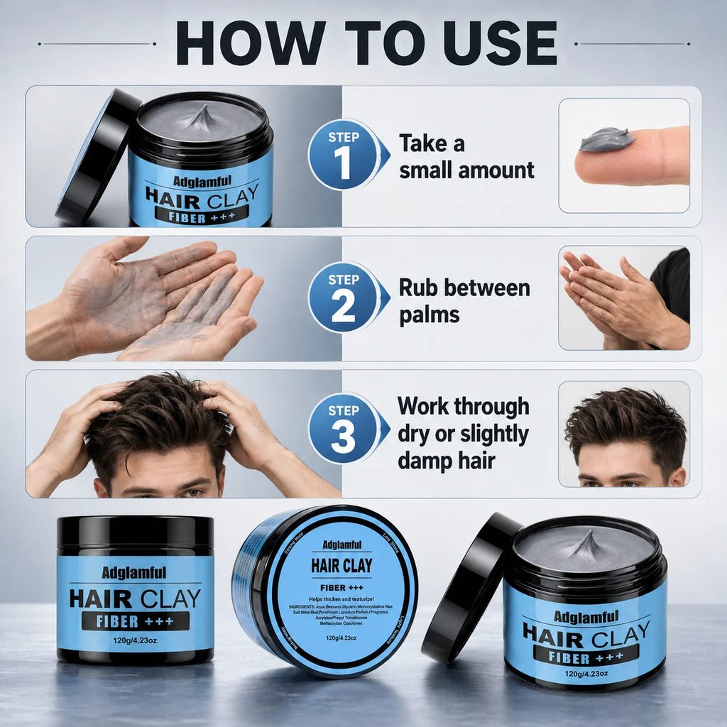 Adglamful Matte Hair Clay 120g – Strong Hold, Natural Finish Men's Hair Clay SPOT