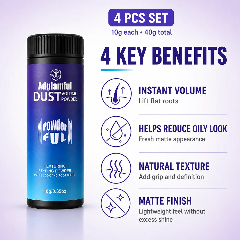 Adglamful 4-Pack Hair Volumizing Powder – Root Lift & Matte Finish Hair Volumizing Powder SPOT