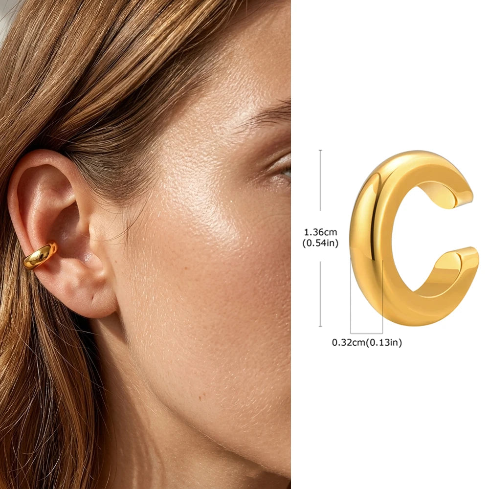 Thick Ear Cuff – Non-Piercing Clip-On Cartilage Earring Clip-On Ear Cuff SPOT EH-734G01-1