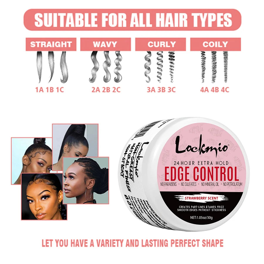 LOCKMIO 30g Edge Control Gel – Extra Hold Anti-Frizz Pomade Edge Control Gel SPOT