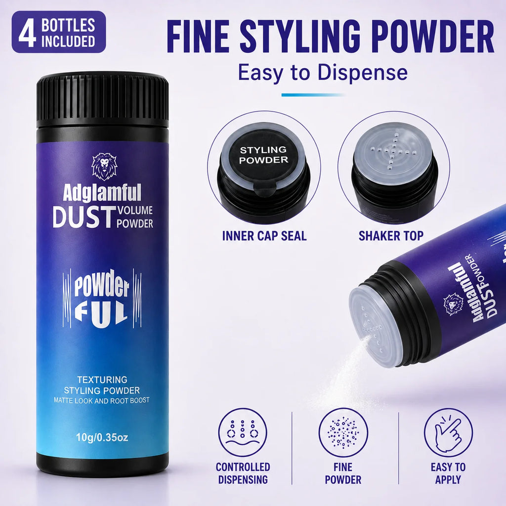 Adglamful 4-Pack Hair Volumizing Powder – Root Lift & Matte Finish Hair Volumizing Powder SPOT