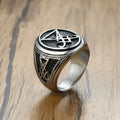 Men's Vintage Silver Sigil Signet Ring – Stainless Steel Men's Signet Ring SPOT Picture 1 8