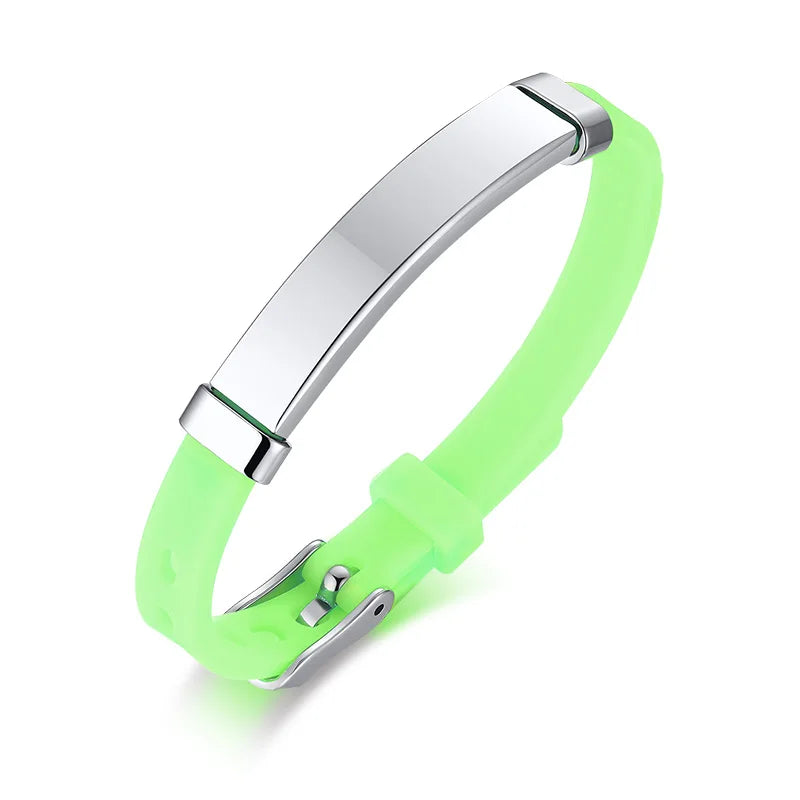 Custom Engraved Silicone ID Bracelet – Personalized Name Tag Custom ID Bracelet SPOT