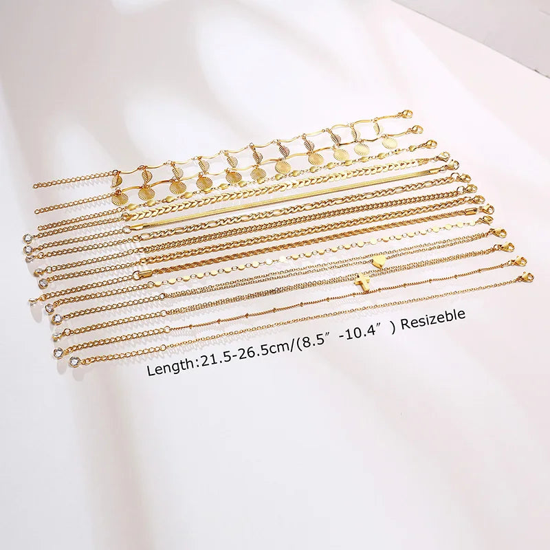 Multilayer Gold Chain Anklet – Adjustable Stainless Steel Beach Chain Anklet SPOT