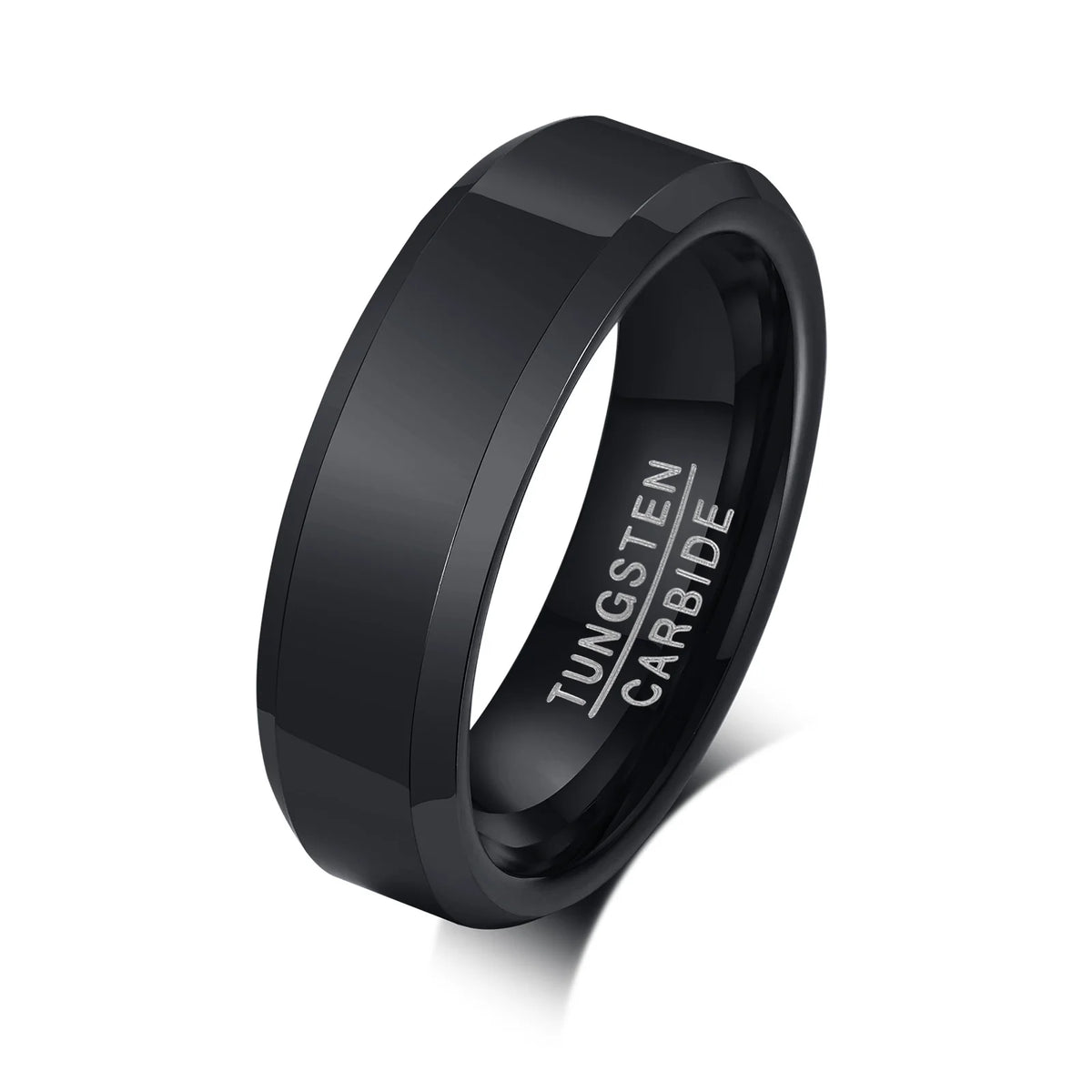 Meaeguet Black Tungsten Carbide Wedding Band for Men 6mm Tungsten Wedding Band SPOT TCR013B 7