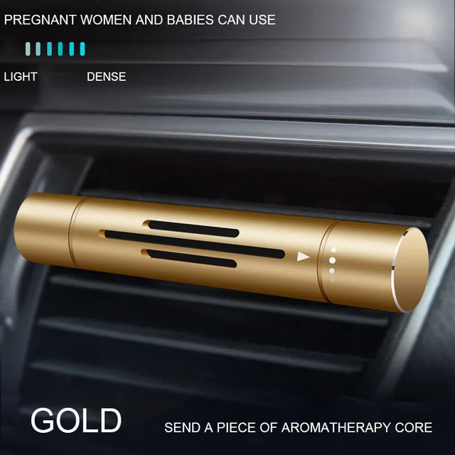 Car Air Vent Clip Freshener – Lemon Solid Fragrance Diffuser Car Air Freshener SPOT Gold with 1 fragran
