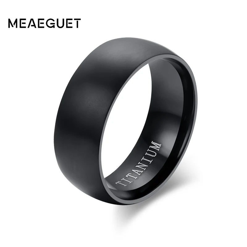 Matte Black Titanium Ring – Classic Wedding Band, Sizes 6–14 Titanium Ring SPOT