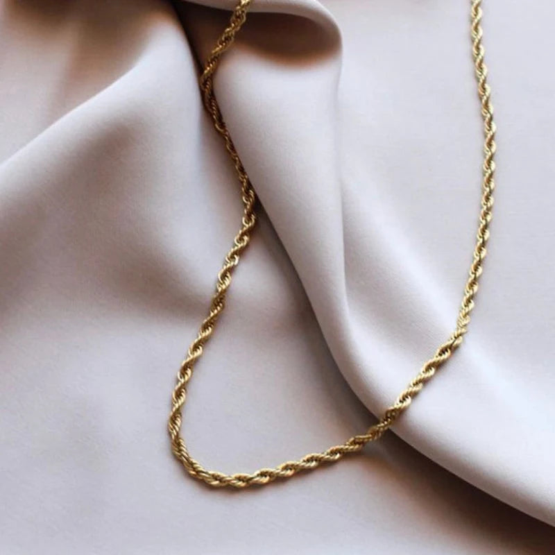 Women's 316L Stainless Steel Twist Rope Chain Bracelet – 5mm Chain Link Bracelet SPOT