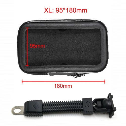 Waterproof Motorcycle Phone Holder – Mirror Mount Bag Motorcycle Phone Mount SPOT Size XL