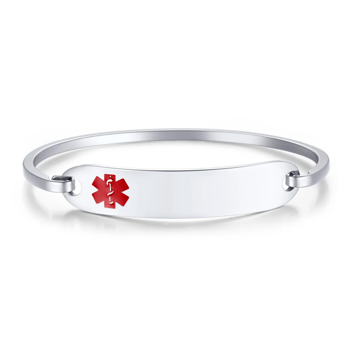 Personalized Engraved Medical Alert ID Bangle Bracelet Women Engraved ID Bracelet SPOT style 1