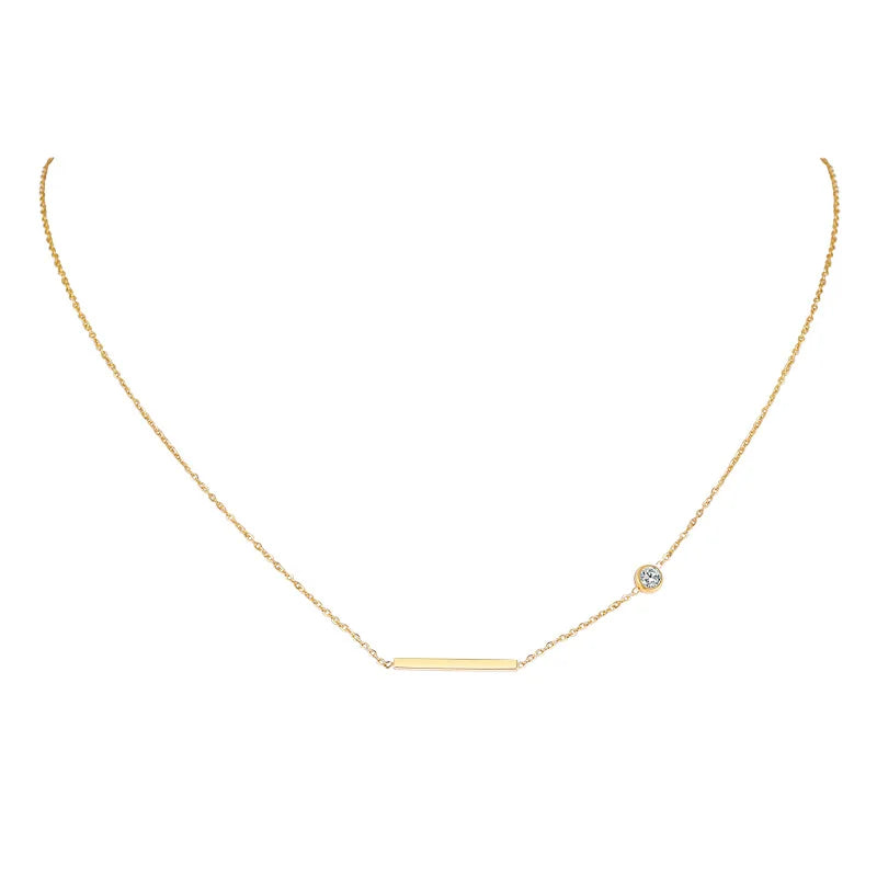 Petite Sideways Cross Necklace – Stainless Steel Gold & Silver Cross Pendant Necklace SPOT 781 Gold Color