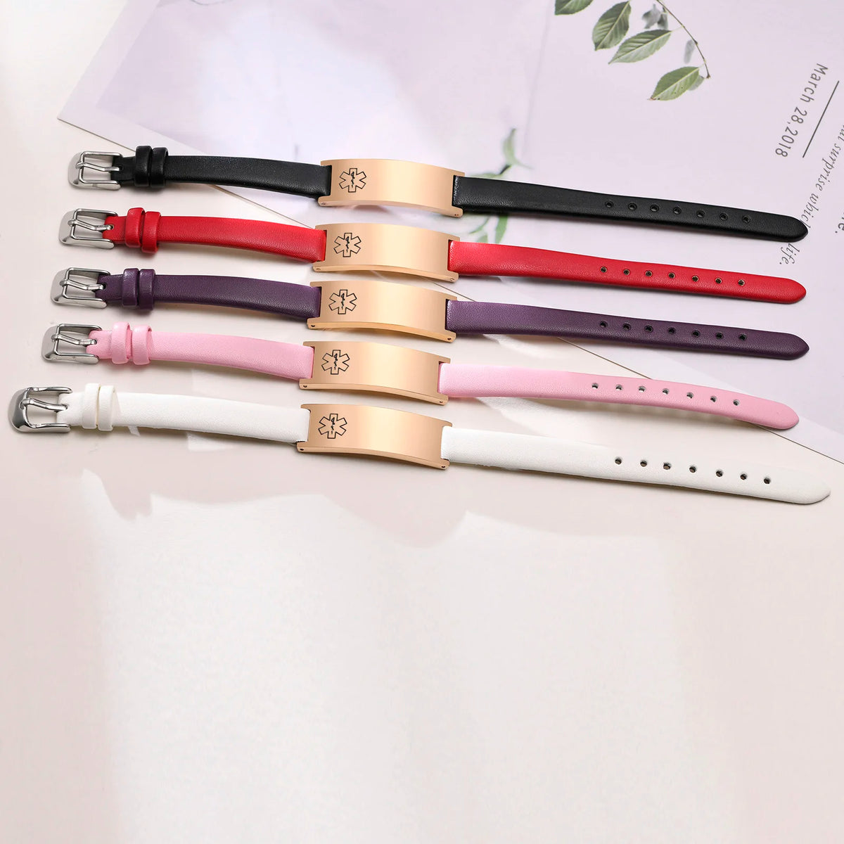 Custom Engraved Medical Alert ID Leather Wrap Bracelet | Meaeguet Medical ID Bracelet SPOT