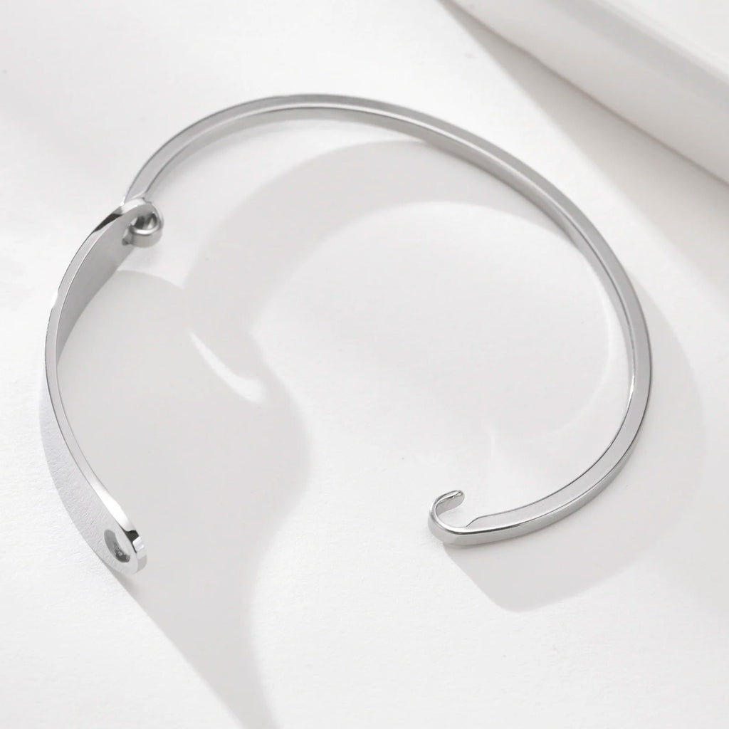 Personalized Engraved Medical Alert ID Bangle Bracelet Women Engraved ID Bracelet SPOT