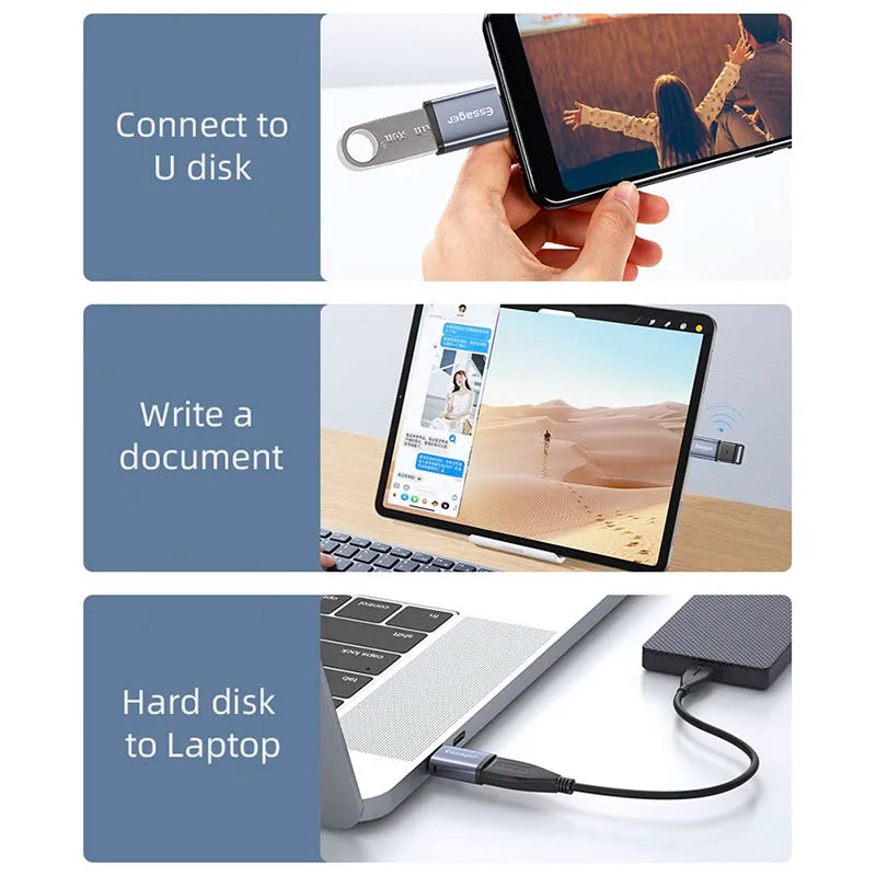Essager USB-C to USB 3.0 OTG Adapter | Type-C Converter USB-C OTG Adapter SPOT
