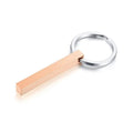 Custom Engraved 3D Bar Keychain – Stainless Steel Coordinates Personalized Keychain SPOT rose gold Four Side Engrave Small Size
