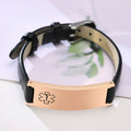 Custom Engraved Medical Alert ID Leather Wrap Bracelet | Meaeguet Medical ID Bracelet SPOT BL-630RB01