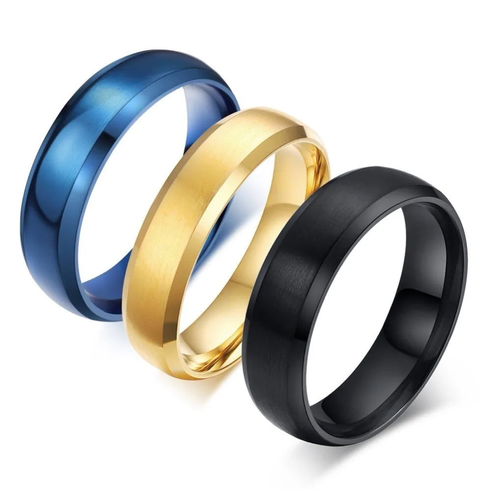 Engraved Black Titanium Wedding Band 6mm | Sizes 4–14 Wedding Band Ring SPOT
