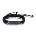 Men's Custom Name ID Bar Bracelet – Stainless Steel Braided ID Bar Bracelet SPOT no engrave black