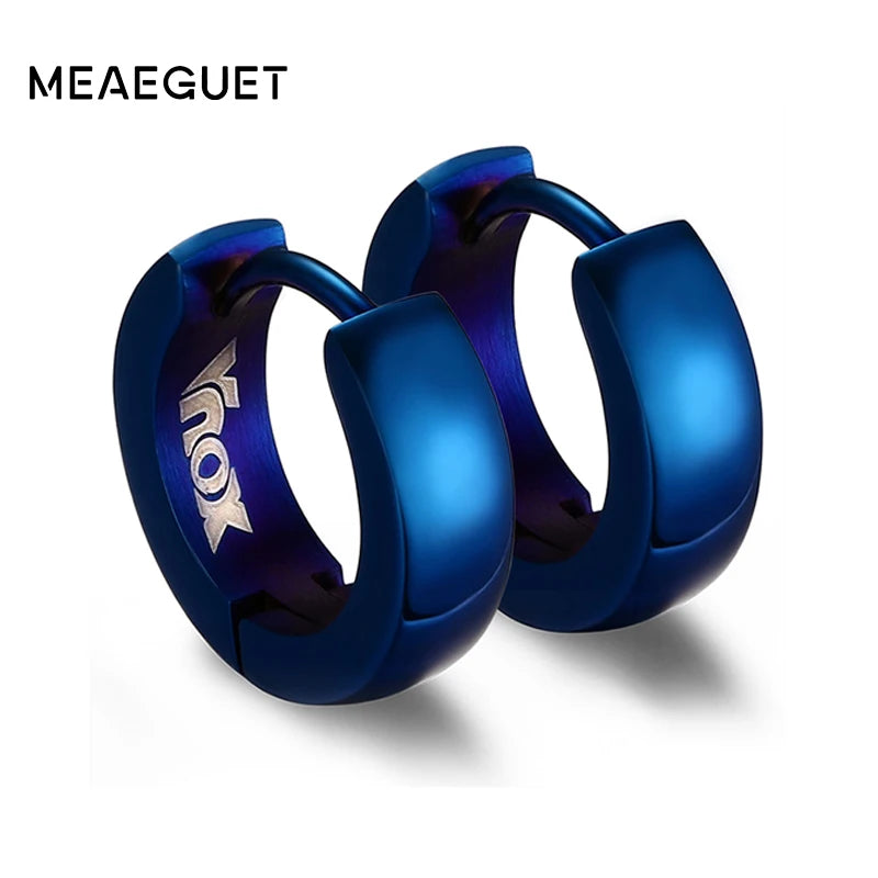 Stainless Steel Huggie Hoop Earrings – Rock Punk, Men & Women Huggie Hoop Earrings SPOT