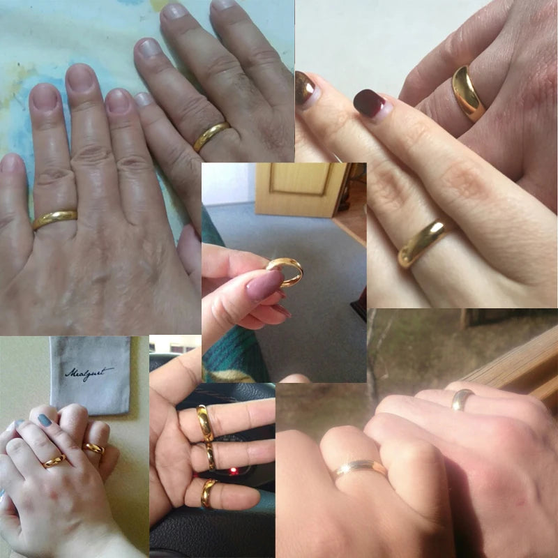 Tungsten Carbide Couple Wedding Rings – 18K Gold-Plated Bands Couple Wedding Rings SPOT