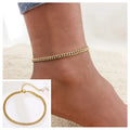 Multilayer Gold Chain Anklet – Adjustable Stainless Steel Beach Chain Anklet SPOT 062 style