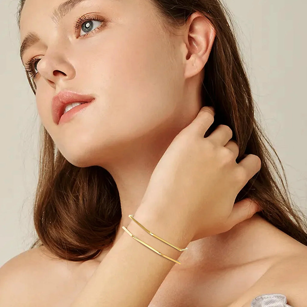 Geometric Gold Cuff Bracelet – Wide Bangle Minimalist Jewelry Cuff Bangle Bracelet SPOT