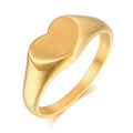 Personalised Engraved Heart Signet Ring – Custom Initial Women Engraved Signet Ring SPOT No need Engrave US Size 6