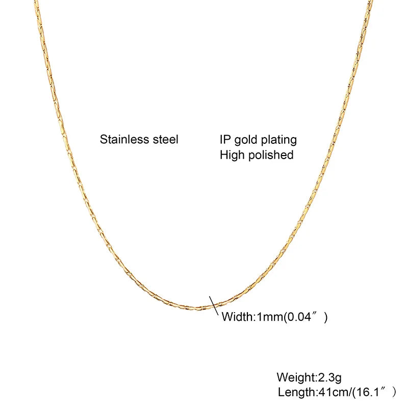 Stainless Steel Herringbone Choker Necklace – Gold Layered Choker Necklace SPOT
