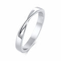 Mobius Twist Wedding Ring Women – Stainless Steel Band Wedding Band Ring SPOT silver color US Ring size 06