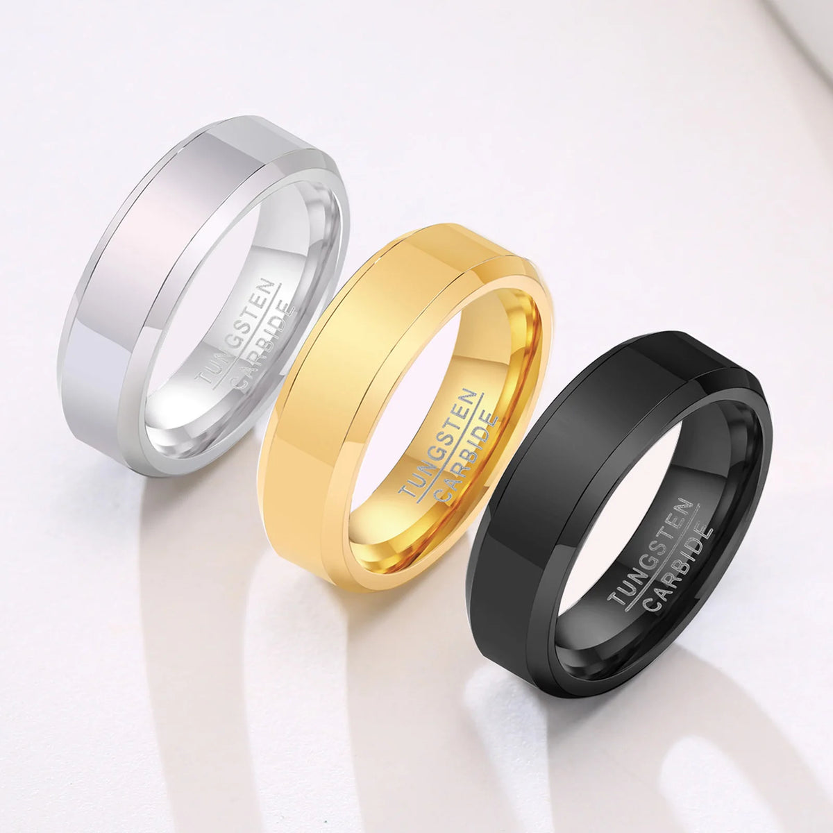 Meaeguet Black Tungsten Carbide Wedding Band for Men 6mm Tungsten Wedding Band SPOT
