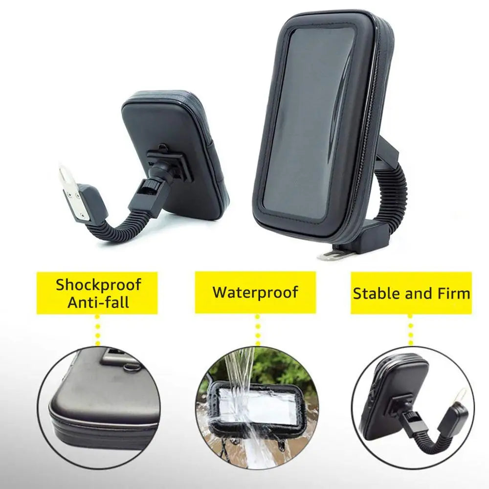 Waterproof Motorcycle Phone Holder – Mirror Mount Bag Motorcycle Phone Mount SPOT