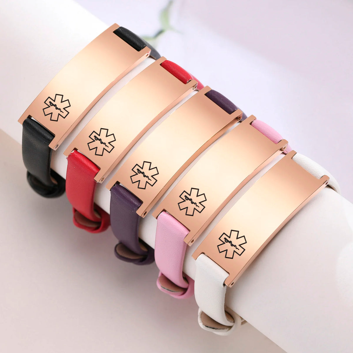 Custom Engraved Medical Alert ID Leather Wrap Bracelet | Meaeguet Medical ID Bracelet SPOT