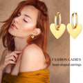 Gold Heart Hoop Earrings – Stainless Steel Huggies for Women Hoop Earrings SPOT Default Title