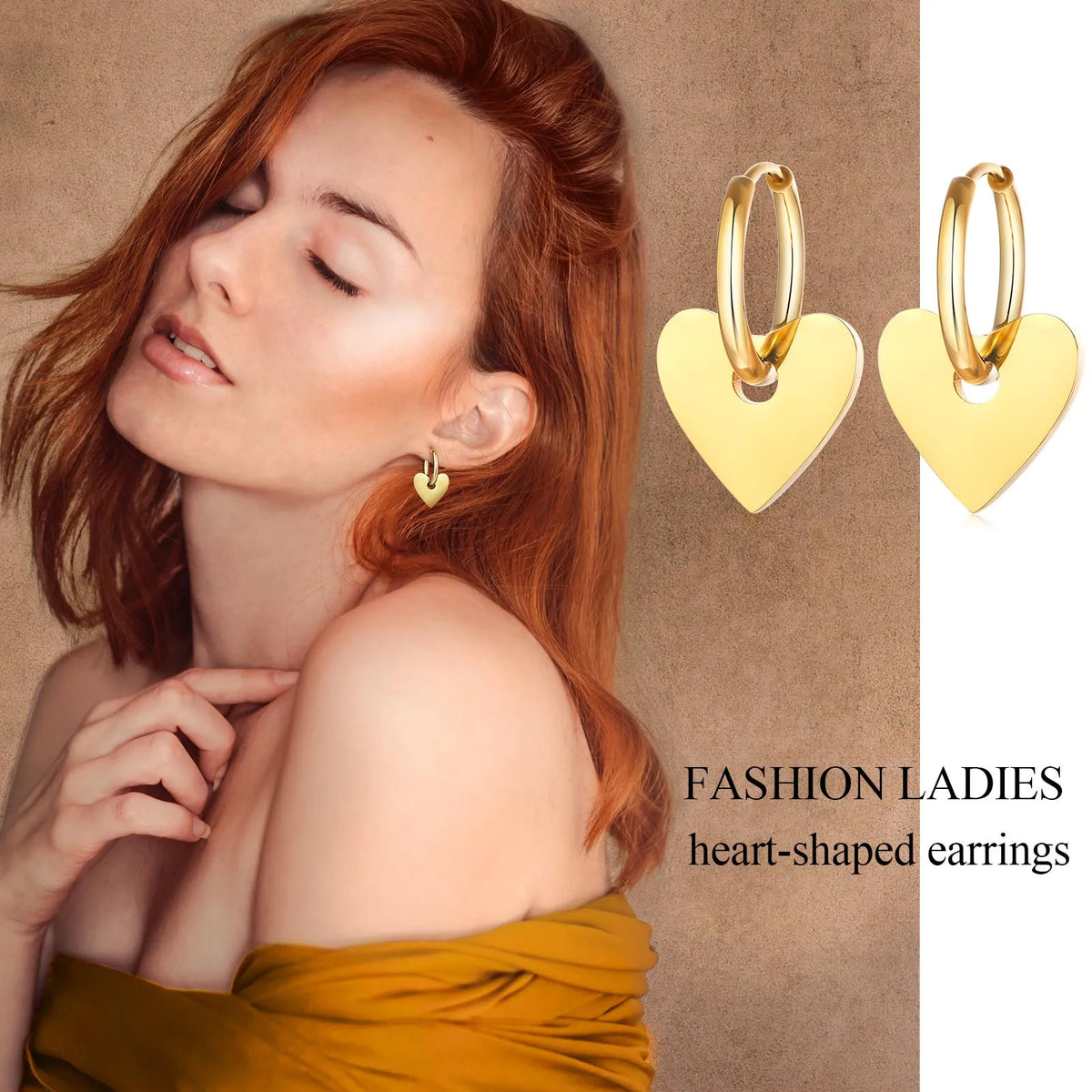 Gold Heart Hoop Earrings – Stainless Steel Huggies for Women Hoop Earrings SPOT Default Title
