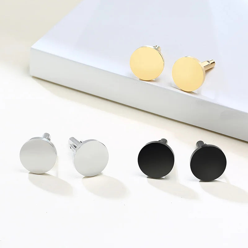 Custom Stainless Steel Round Cufflinks – Personalized Gift Personalized Cufflinks SPOT