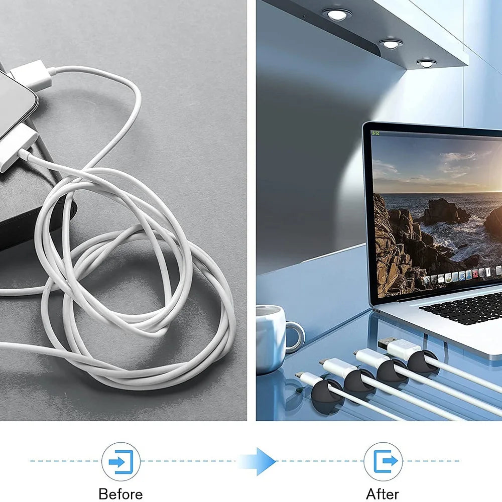 Silicone Cable Organizer Clips – Desk & Wall Wire Management Cable Management Clips SPOT