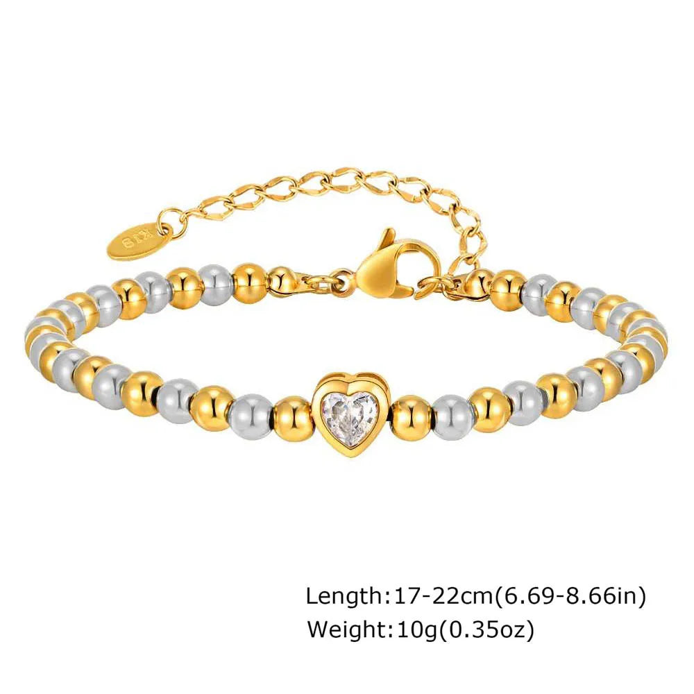 Two-Tone Chunky Chain Bracelet Women – Waterproof Stainless Steel Chain Link Bracelet SPOT BR-1834GS