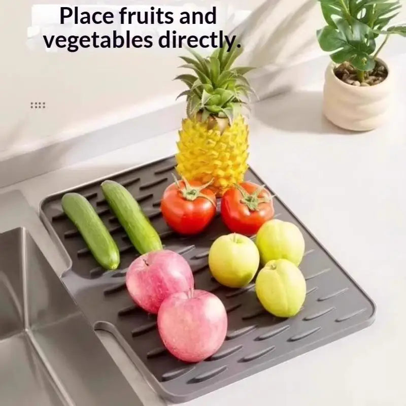 Silicone Dish Drying Mat – BPA-Free Non-Slip Sink Drain Pad Dish Drying Mat SPOT
