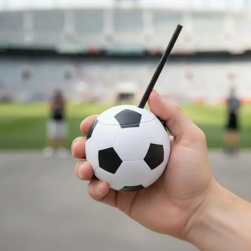 Soccer Ball Straw Cup with Lid – BPA-Free Novelty Drinkware Novelty Straw Cup SPOT