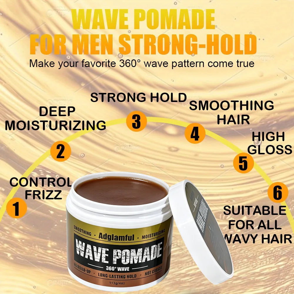 Adglamful Men's Hair Pomade 113g – Strong Hold & Wet Look Hair Styling Pomade SPOT